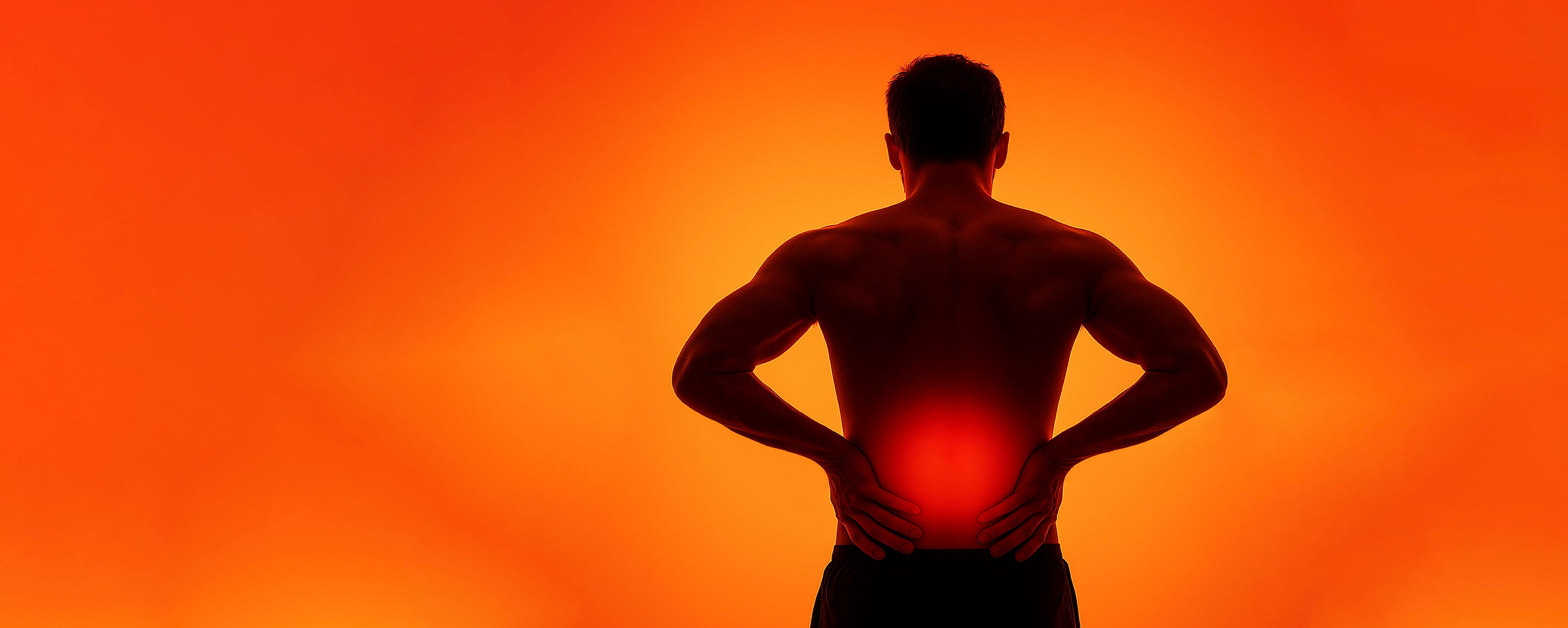 Hombre con dolor lumbar recibiendo alivio gracias al suplemento natural Deyun L con tecnología LHD