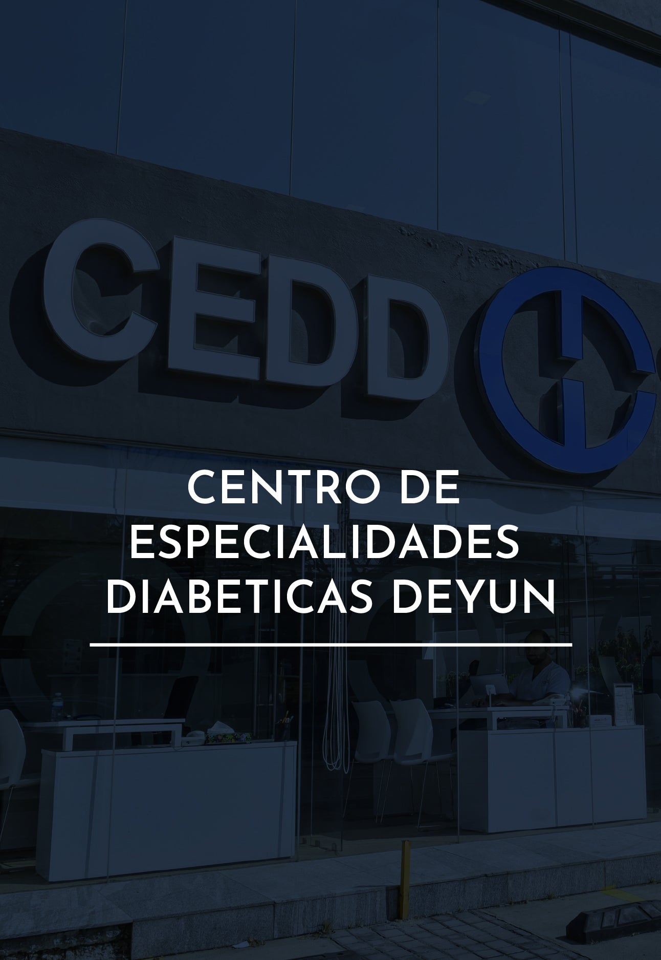 Fachada de Clínica CEDD, especializada en pacientes con diabetes